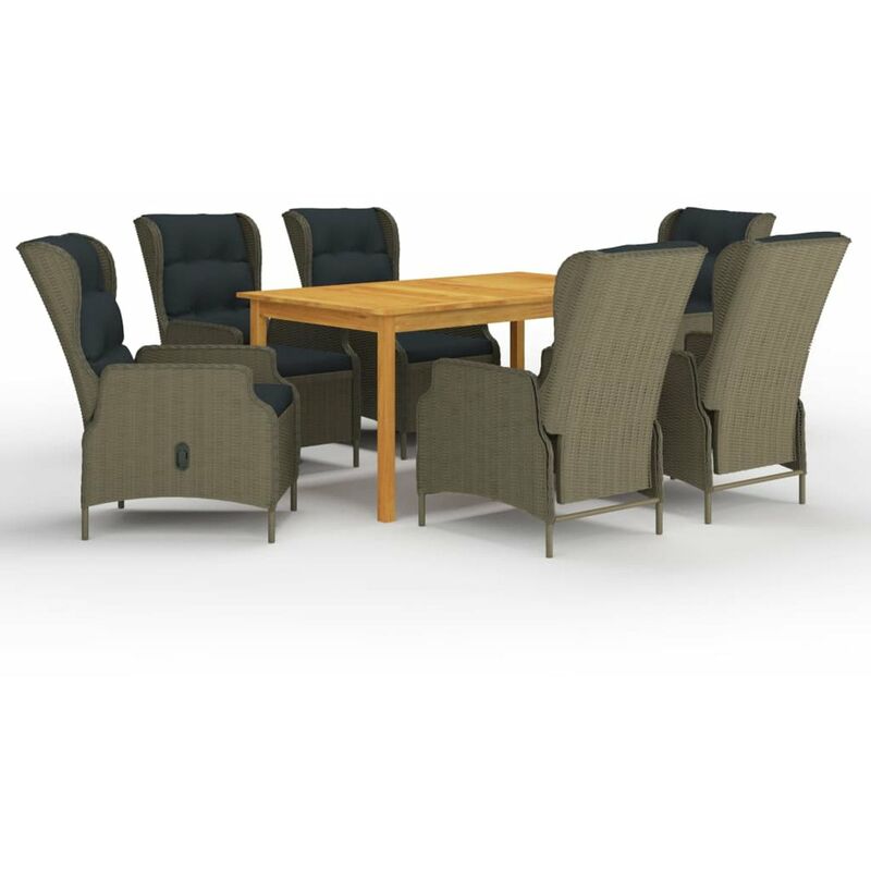 

Juego de comedor para jardin 7 piezas marron