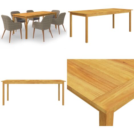 Juego de comedor para jardín 7 piezas marrón - Comedor de jardín - Mesa de comedor