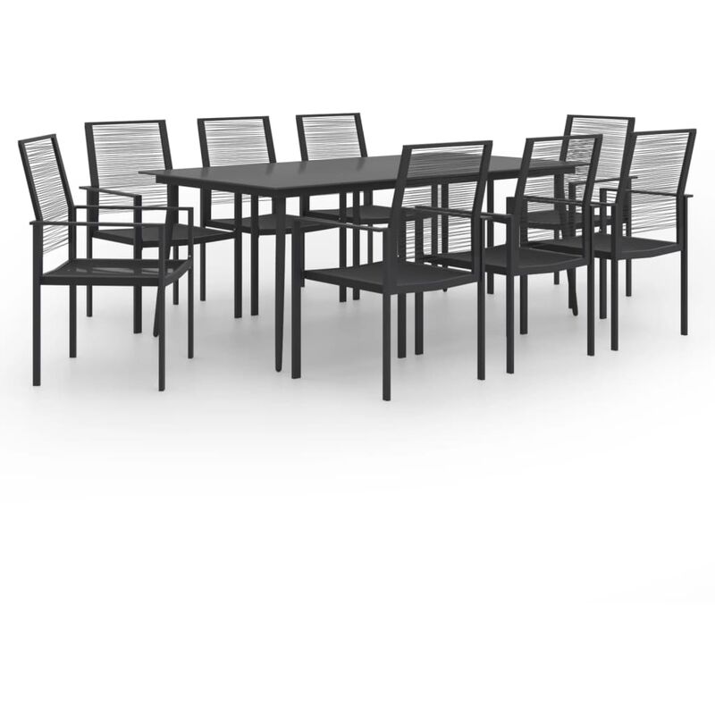 

BHD - Juego de comedor para jardín 9 piezas