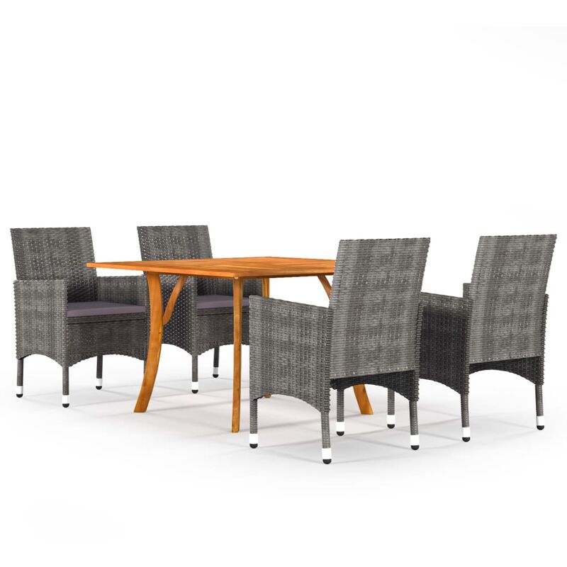 

Juego de comedor para jardín de 5 piezas gris