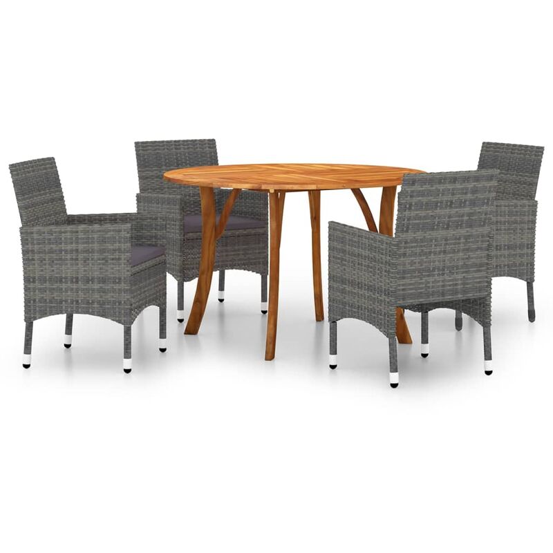 

Juego de comedor para jardín de 5 piezas gris