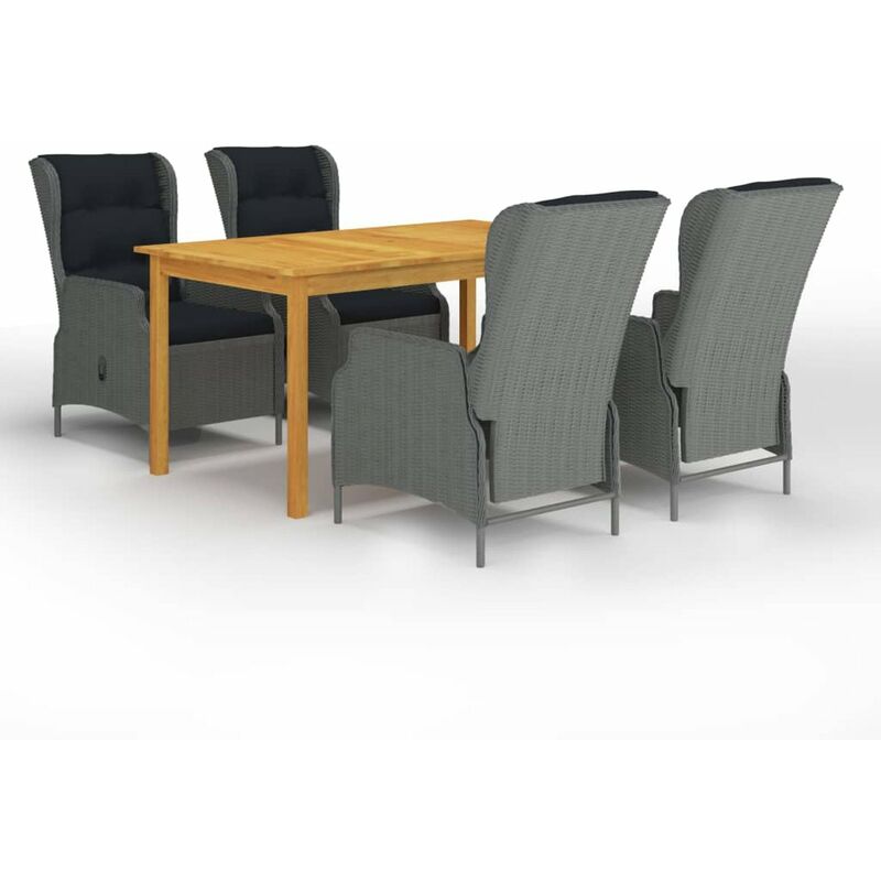 

Juego de comedor para jardin de 5 piezas gris claro