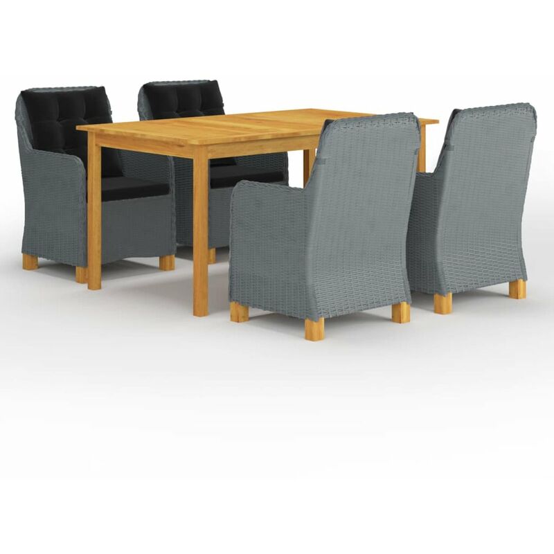 

Juego de comedor para jardin de 5 piezas gris claro