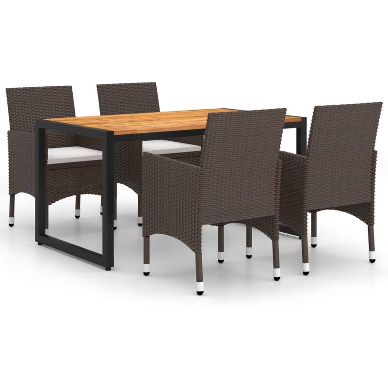 

Juego de comedor para jardín de 5 piezas marrón