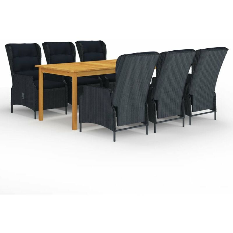 

Juego de comedor para jardin de 7 piezas gris oscuro