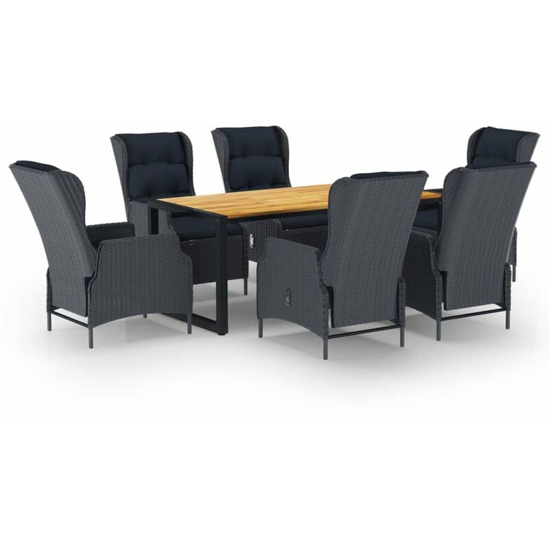 

Juego de comedor para jardin de 7 piezas gris oscuro