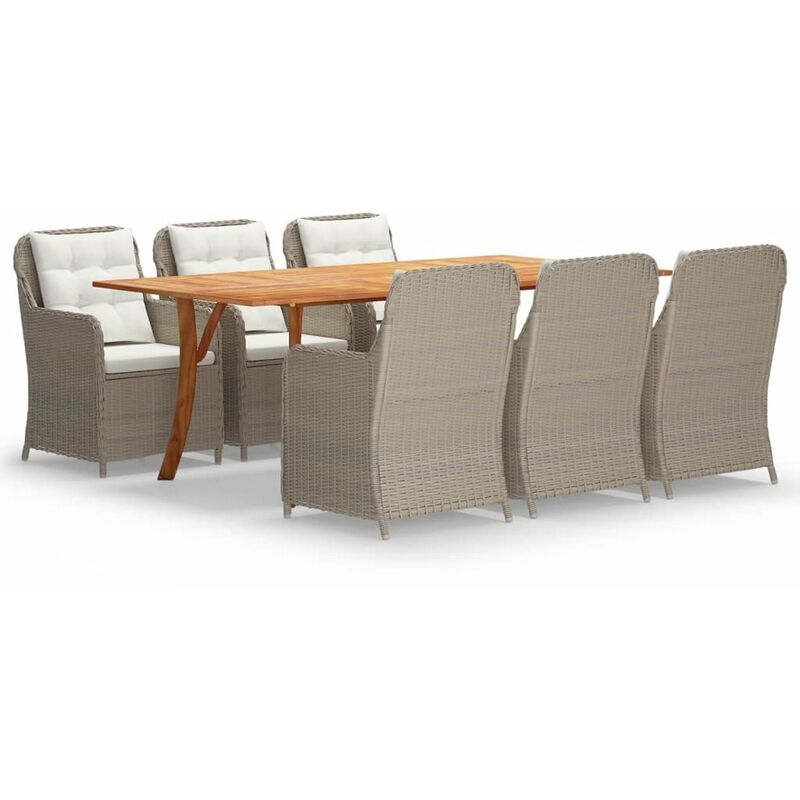 

Juego de comedor para jardin de 7 piezas marron