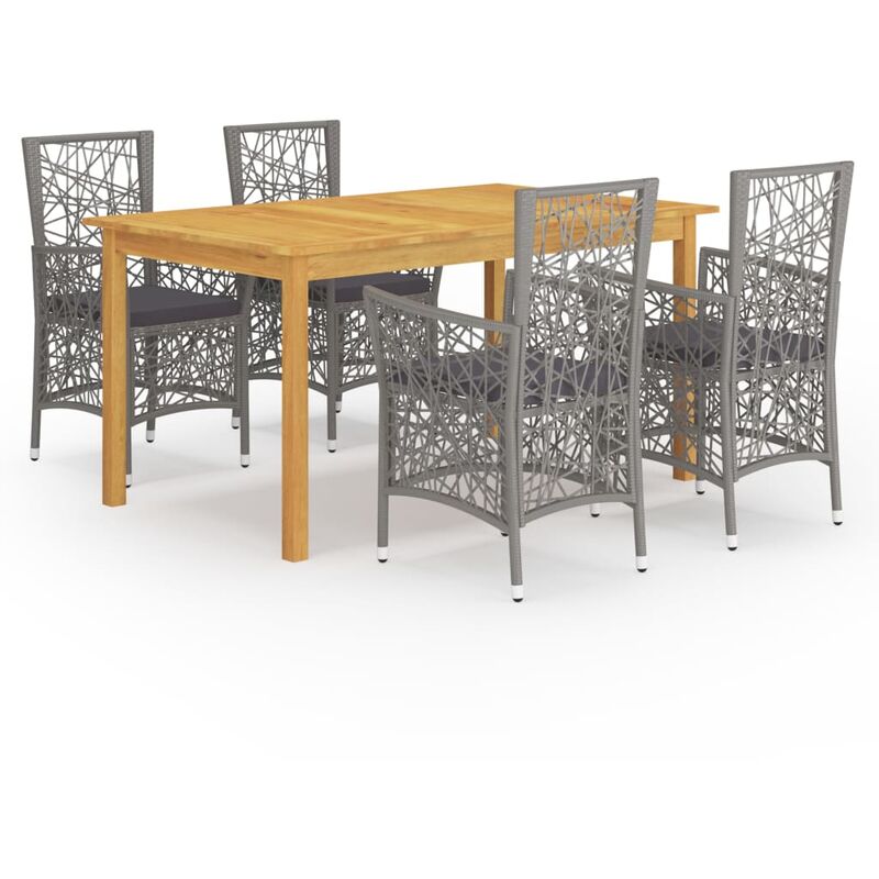 

Youthup - Juego de comedor para jardín 5 piezas gris - Gris