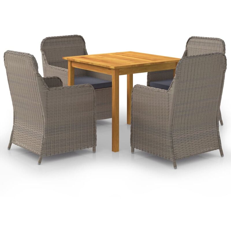 

Youthup - Juego de comedor para jardín 5 piezas marrón - Marrón