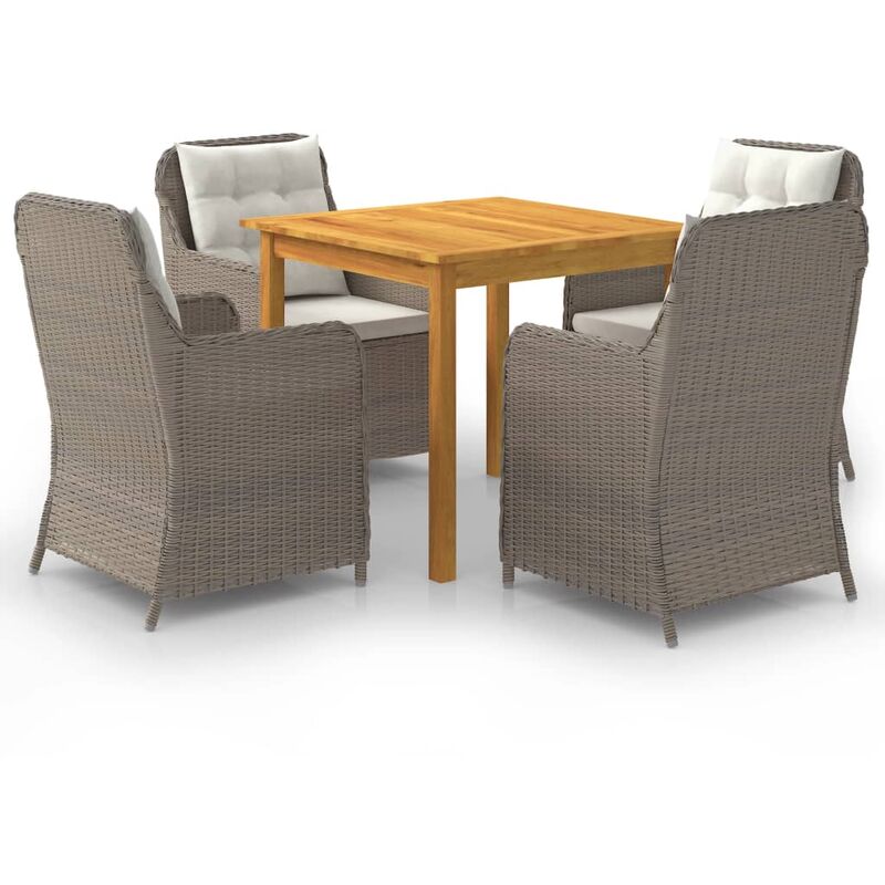 

Youthup - Juego de comedor para jardín 5 piezas marrón - Marrón