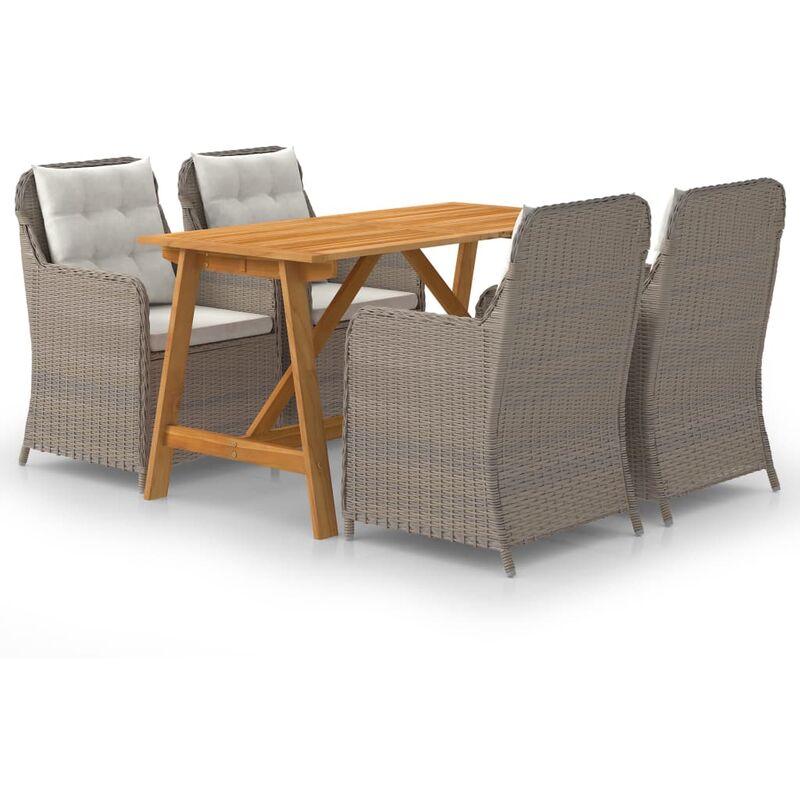 

Youthup - Juego de comedor para jardín 5 piezas marrón - Marrón