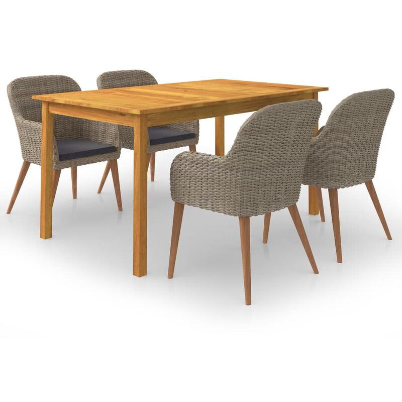 

Youthup - Juego de comedor para jardín 5 piezas marrón - Marrón