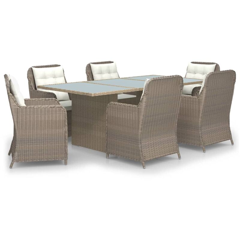 

Youthup - Juego de comedor para jardín 7 piezas ratán sintético marrón - Marrón