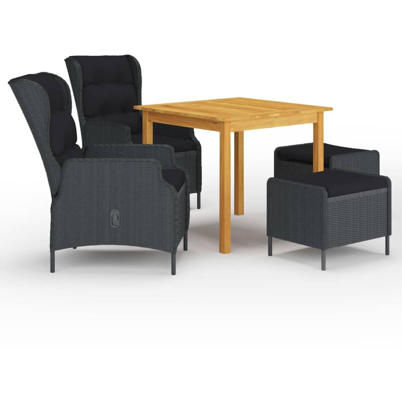 

Youthup - Juego de comedor para jardín de 5 piezas gris oscuro - Gris