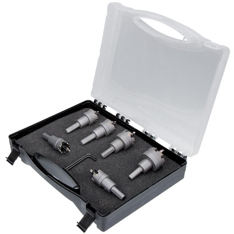 Set 6 brocasde carburo perforar agujerosde 16-30mm metal Fervi F019/006