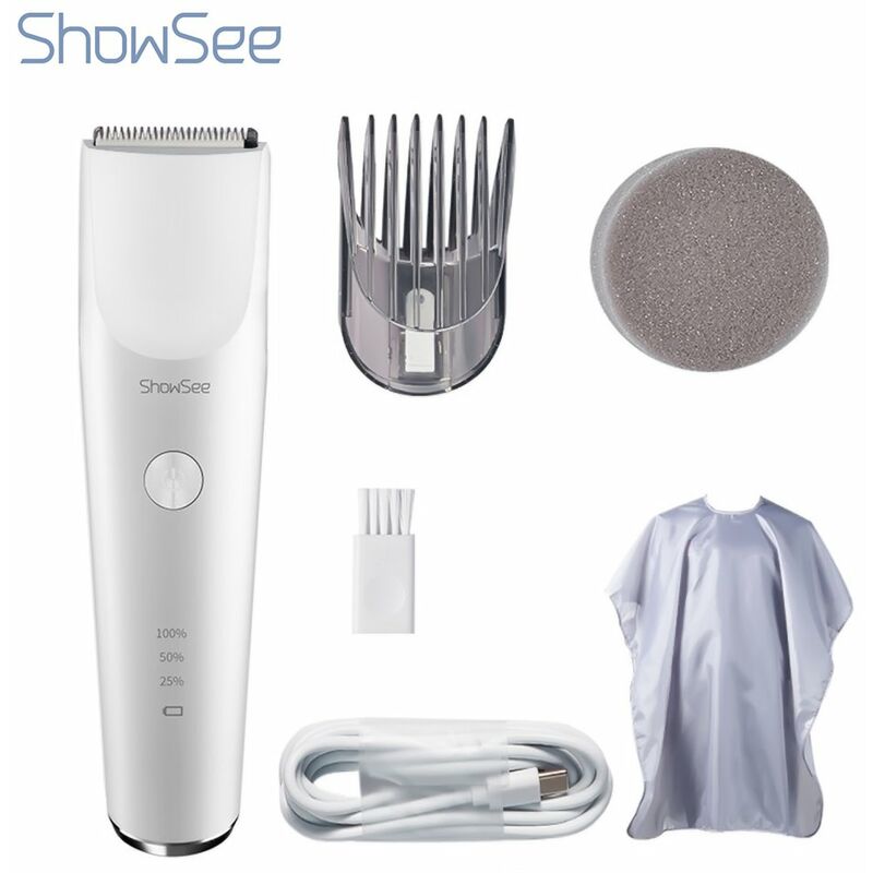 

Juego de cortadora de cabello electrica cuchillo de acero inoxidable de ceramica resistente al agua sin mandril, cortadora de cabello tipo C para