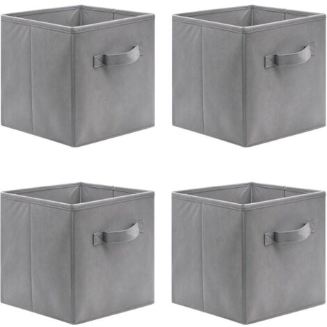 Juego de cuatro cajas de almacenamiento plegables, cajón de tela, caja de almacenamiento para juguetes y ropa (33 x 33 x 33 cm)