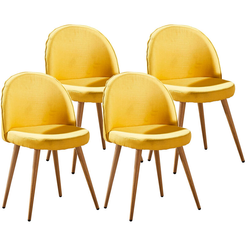 Juego de cuatro sillas escandinavas grek amarillas - Amarillo