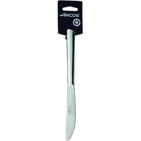 Juego de Cuchillo de Mesa  Arcos Toscana  575000 monoblock de una pieza de acero inoxidable 18/10, de 3 piezas y hoja  de 10 cm en display