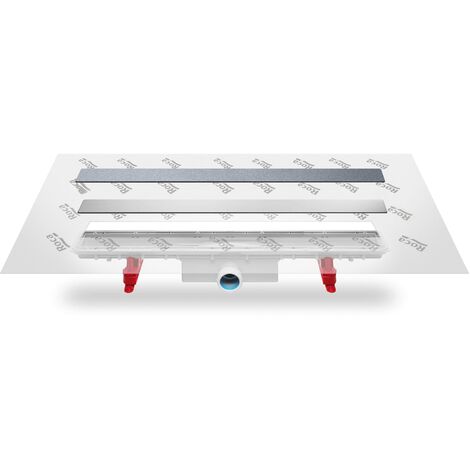 Juego de desagüe con soporte y tela geotextil premontada IN-DRAIN X3 - ROCA Medidas: 750x50 mm