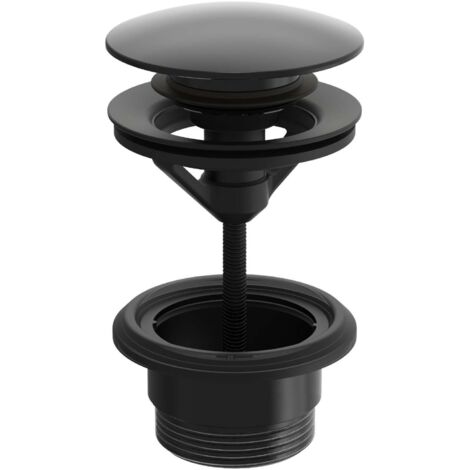 Juego de desagüe HANSA, Juego de desagüe Push-Open, negro mate,