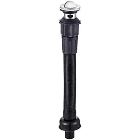 Juego de desagüe para lavabo YMYNY, de acero inoxidable, con junta de 42-2 cm, longitud máxima de 85 cm, color negro.