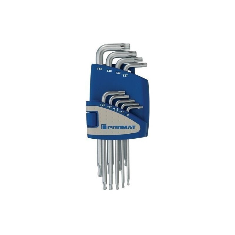 

Promat - Juego De Llaves Acodadas 9 Uds. T9-T45 Con Cabeza Esfrica S