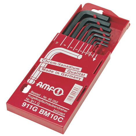 Juego  de destornilladores  angulares AMF  911G-BM10  de 8  piezas en  casete deslizante  - 46052