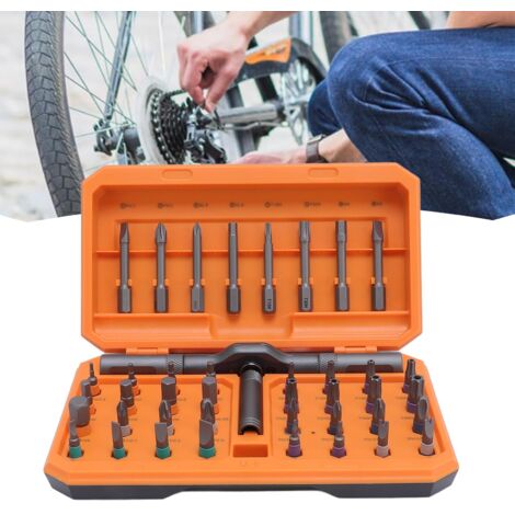 Juego de destornilladores de carraca multietapa con llaves de vaso fabricados en acero aleado S2 para mantenimiento automotriz y trabajos de bricolaje – 41 accesorios con estuche de transporte