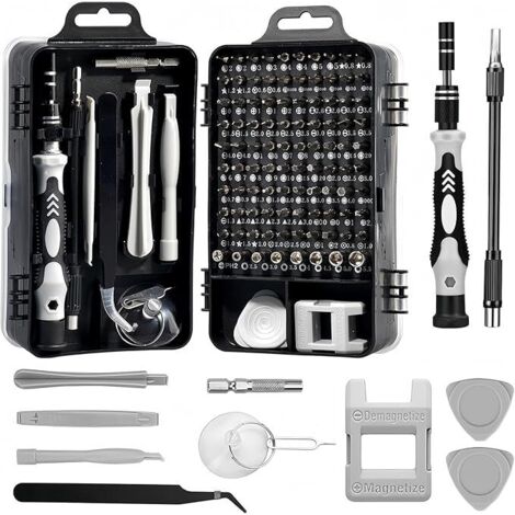 Juego de destornilladores de precisión 115 en 1, multifuncional, para ordenador, portátil, PS, iPhone, relojes, Macbook, juguetes, Xbox, gafas (negro)