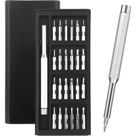 Juego de destornilladores de precisión 24 en 1, minidestornilladores, juego de destornilladores magnéticos, para reparar teléfonos, tabletas, cámaras, relojes y gafas.