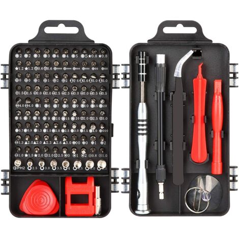 Juego de destornilladores de precisión rojos 115 en 1, herramienta de reparación de dispositivos electrónicos (rojo)
