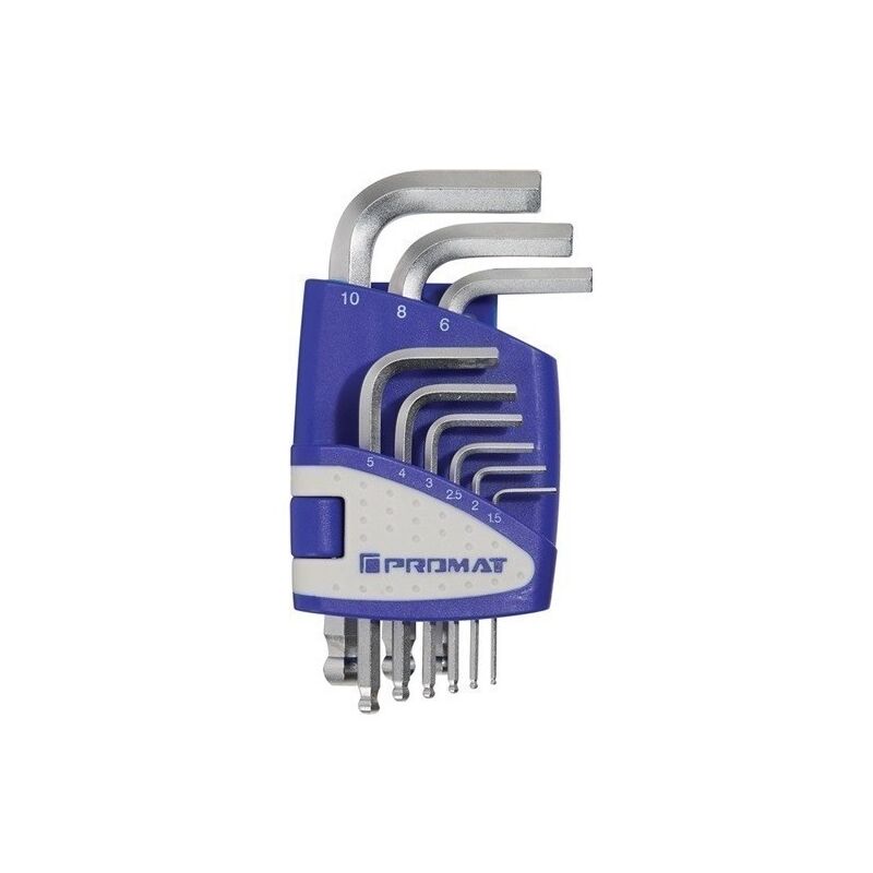

Promat - Juego De Llaves Allen Acodadas 9 Uds. Contenedor De Plstico