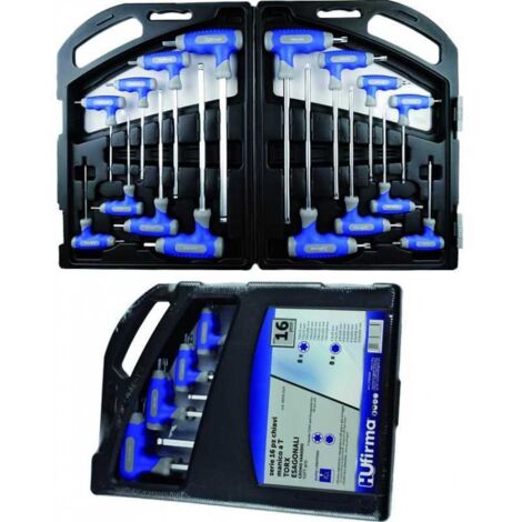 Juego de destornilladores Hu-Firma, llave Allen/Torx, mango en T, 16 piezas