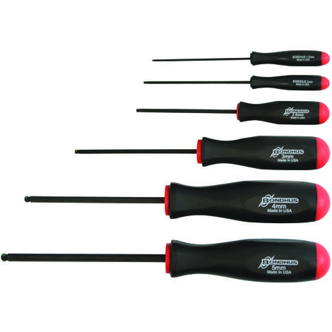 Juego de destornilladores punta-bola métrica ProHold® Set de 6 1.5-5mm  Bondhus 74686