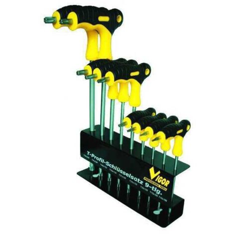 Juego de destornilladores Vigor Crv Torx con mango en T, 9 piezas