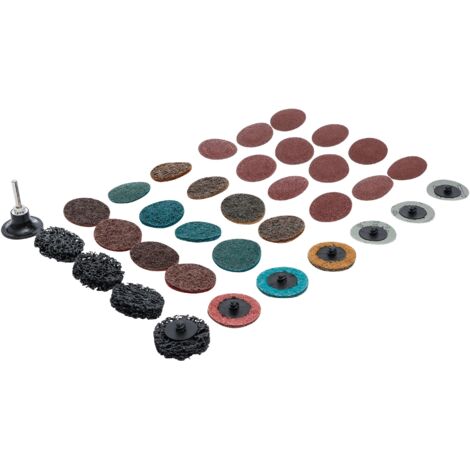 Juego de discos abrasivos / platos de lijadora  Ø 50 mm  35 piezas