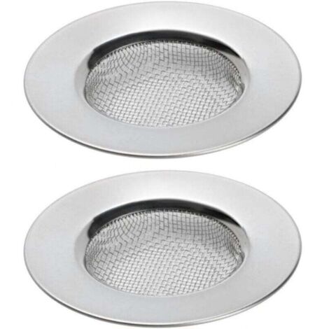 Juego de dos filtros para ducha, bañera o fregadero de cocina. Filtro de acero inoxidable. Diámetro de 7,6 cm.