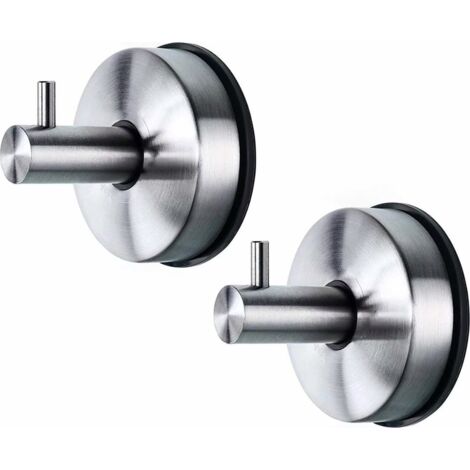 Juego de dos ganchos con ventosa, ganchos para toallas de acero inoxidable, ganchos de pared para baño, ganchos con ventosa para cocina, ganchos para baño, no requiere perforación.