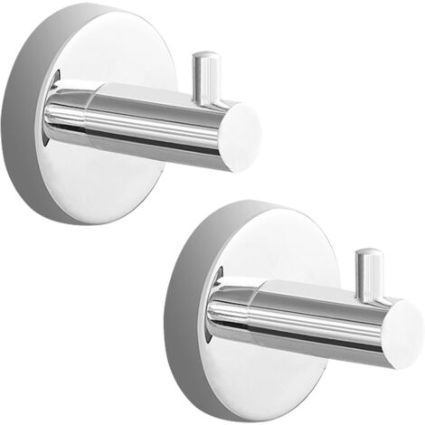 Juego de dos ganchos para toallas de baño, ganchos para abrigos de acero inoxidable (cromado).