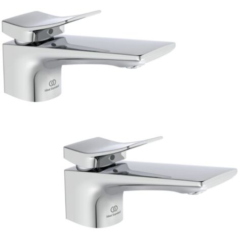 Juego de dos mezcladores de lavabo Conca extraíbles y desagüe cromado IDEAL STANDARD