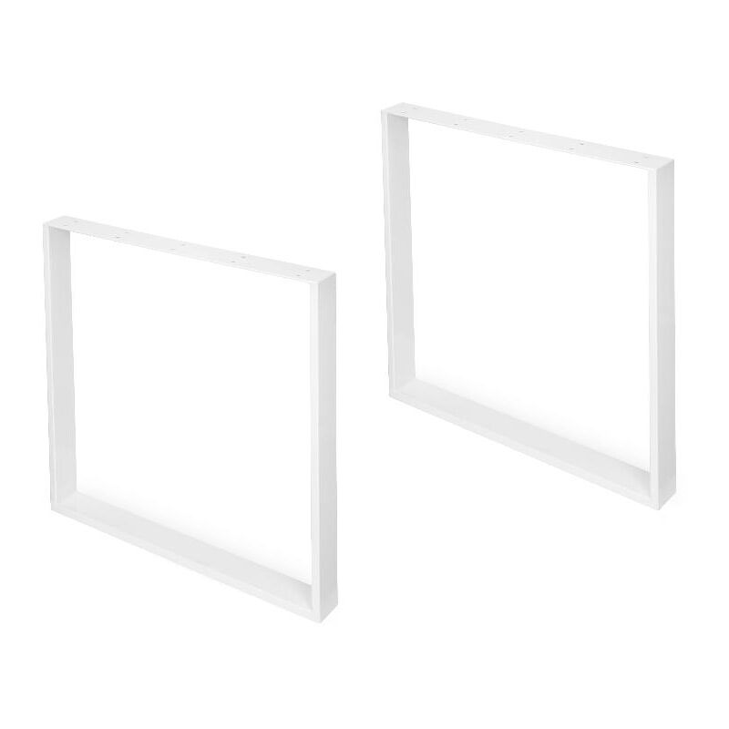 

Juego de dos patas Square rectangulares para mesa, ancho 800 mm, Pintado blanco