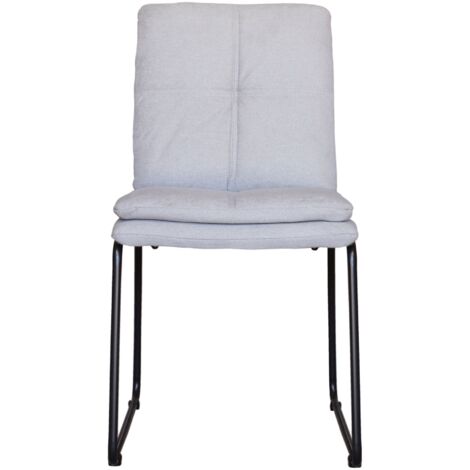 Juego De Dos Sillas De Comedor Tapizada Gris