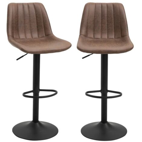 Juego de dos taburetes de bar con reposapiés, capacidad de carga de 120 kg, ideales para cocinas, bares y mostradores de restaurante.