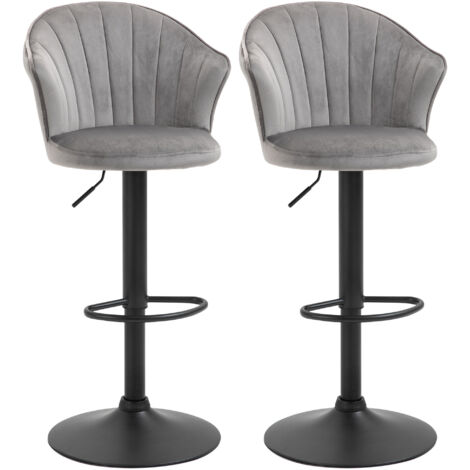 Juego de dos taburetes de bar modernos, taburetes de cocina de altura regulable, taburetes de bar giratorios con respaldo, ideales para cocinas, bares y mostradores de restaurante.
