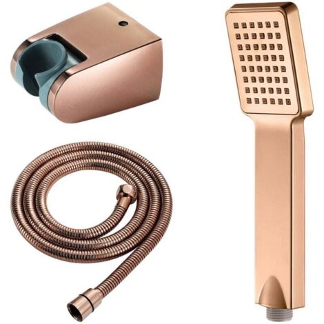 Juego de ducha de mano para baño KZQ, cabezal de ducha cuadrado en oro rosa