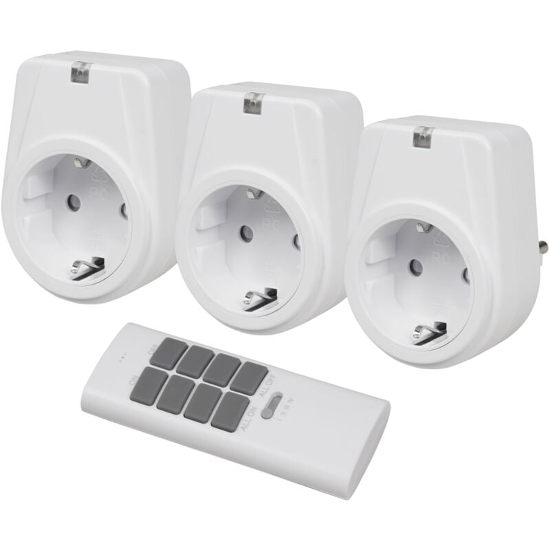 

Juego de enchufes inalámbricos McPower '' Comfort '' 3 enchufes + 1 mando a distancia