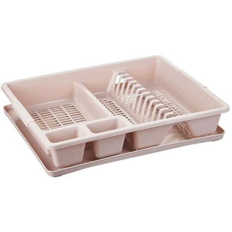 Juego de escurridor de platos que ahorra espacio con soporte para cubiertos: maximiza el espacio de la encimera de la cocina.