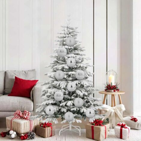 Juego de Esferas de Navidad 9 pcs Plateado
