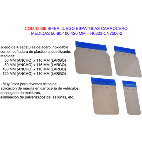 Juego de espátulas carrocero SIFER 50-80-100-120 mm H0323-CN2500-2